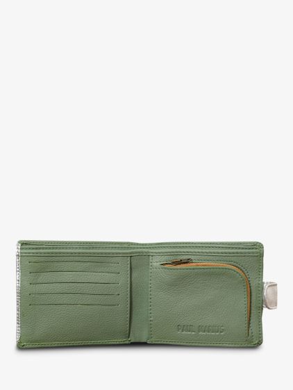 LePortefeuille Louise - Vert Amande / Argenté