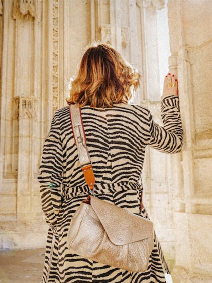 Suzon M Ambre Argente sac bandouliere cuir paulmarius Argente PAUL MARIUS