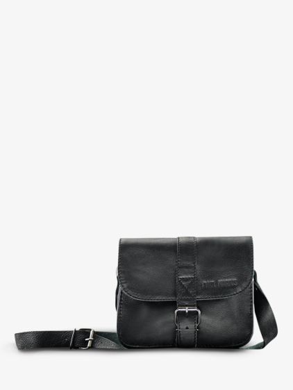 Pochette femme top cuir noir