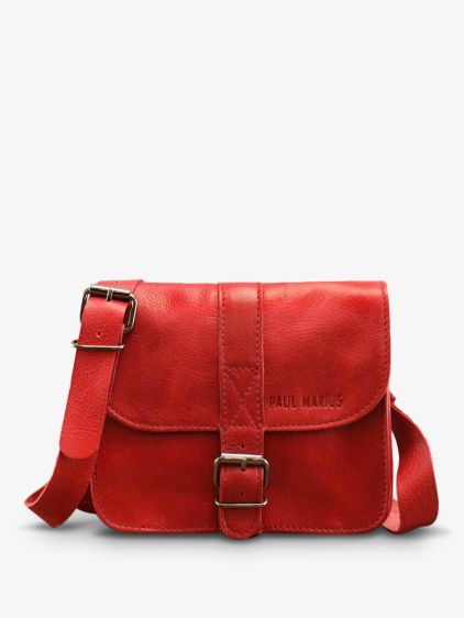 L Essentiel Rouge petit sac bandouliere cuir femme Rouge PAUL MARIUS