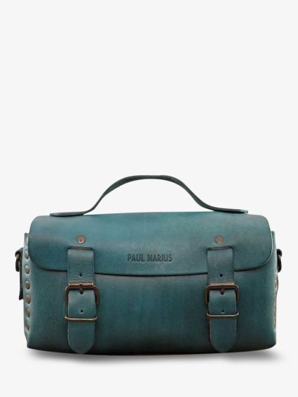 L Artisane Bleu Piscine sac bandouliere cuir femme Bleu PAUL MARIUS
