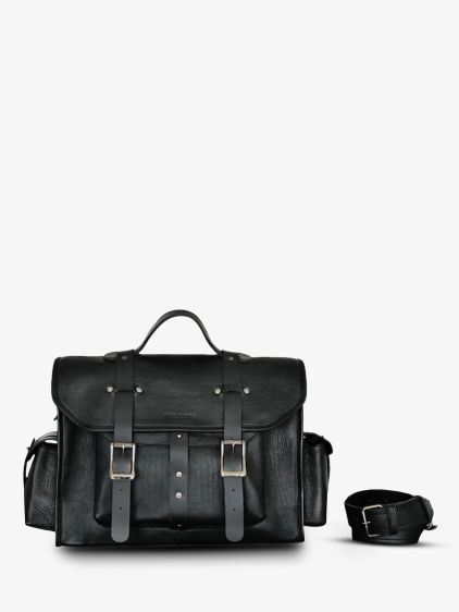 Sacoche Moto Vintage Cuir Noir – 2 Sacs Selle, 4 Poches, Fait Main, Parry's Leather World