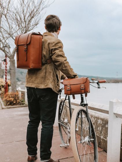 MonL gionnaire Naturel sac a dos cuir pour homme Marron PAUL