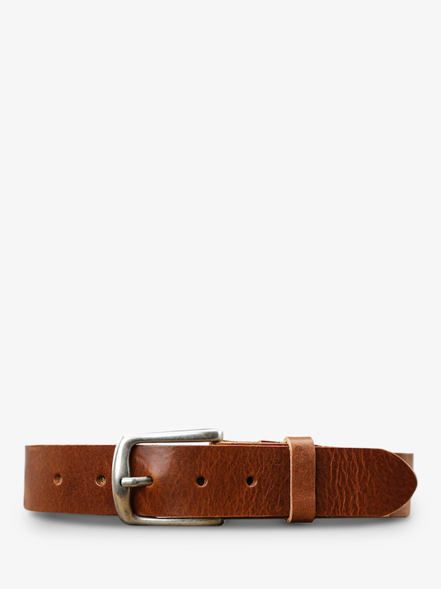 photo-vue-de-face-ceinture-en-cuir-pour-homme-et-femme-marron-laceinture-magnifique-35mm-brun-paul-marius-cdv-35-l-mb