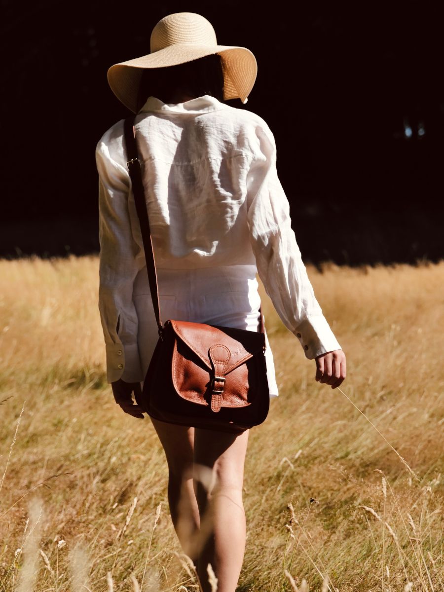 LaBesace Naturel sac bandouliere cuir femme Marron PAUL MARIUS