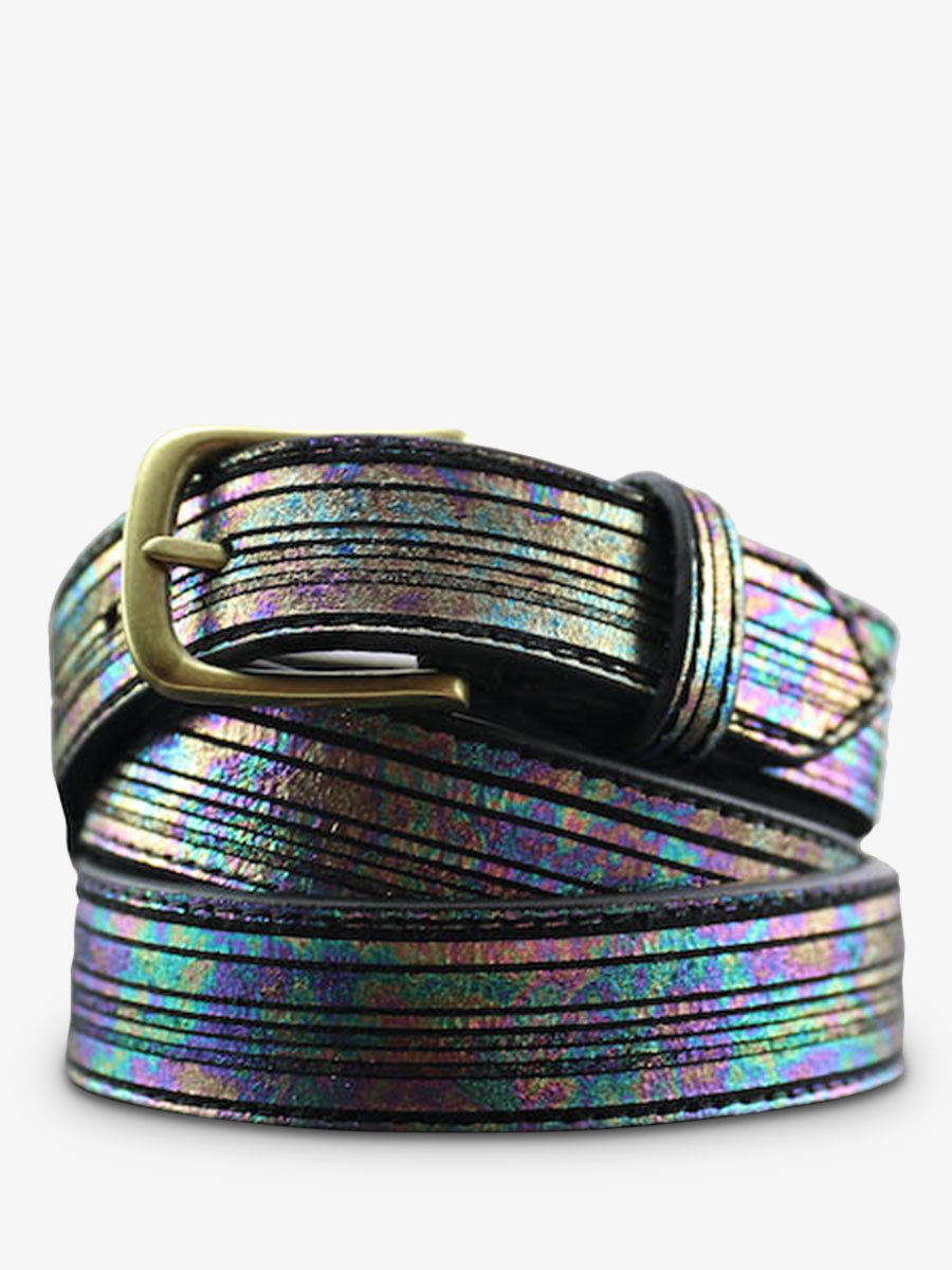 photo-vue-de-face-ceinture-en-cuir-pour-homme-et-femme-multicolore-laceinture-a-boucle-holographique-paul-marius-lb-115-prp