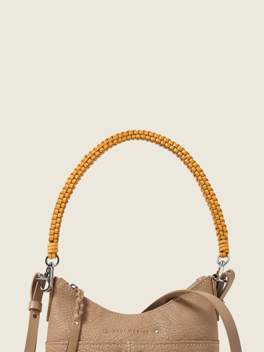 Anse de sac amovible en cuir orange LeScoubidou - Orange vue face