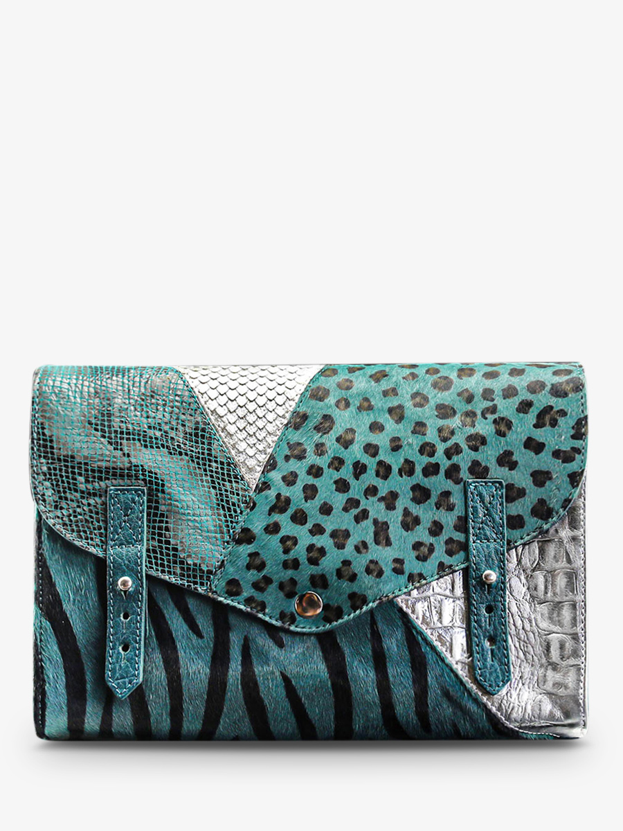 photo-vue-de-face-sac-bandouliere-cuir-femme-bleu-argente-lindispensable-chimere-bleu-piscine-argente-paul-marius-w08-ch-blu-s