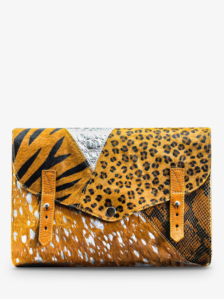 photo-vue-de-face-sac-bandouliere-cuir-femme-jaune-argente-lindispensable-chimere-safran-argente-paul-marius-w08-ch-y-s