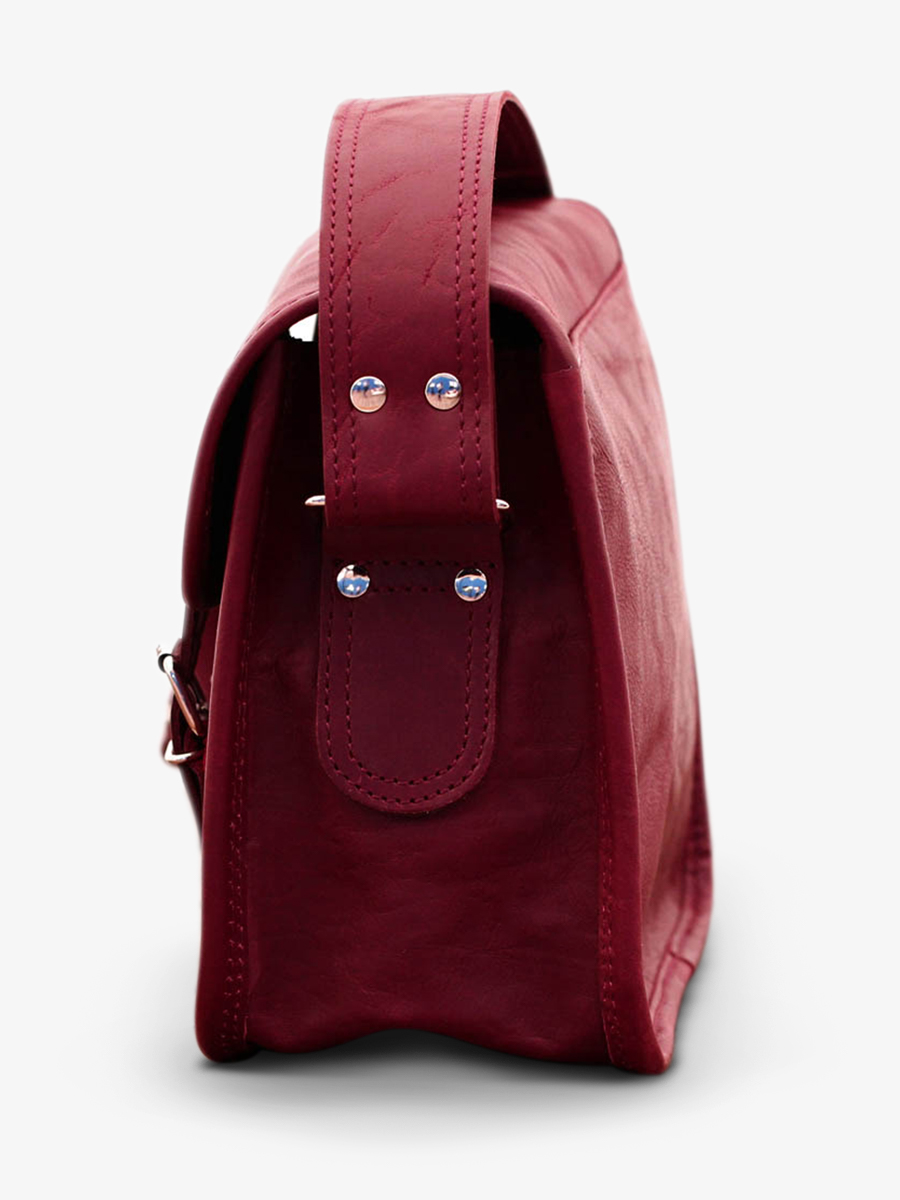 Sac cuir top bordeaux femme