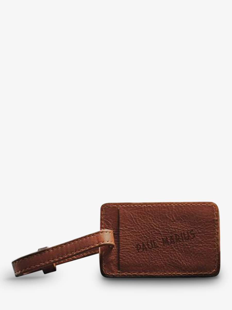 L Etiquette Bagage Jules Tabac etiquette bagage cuir Marron PAUL MARIUS