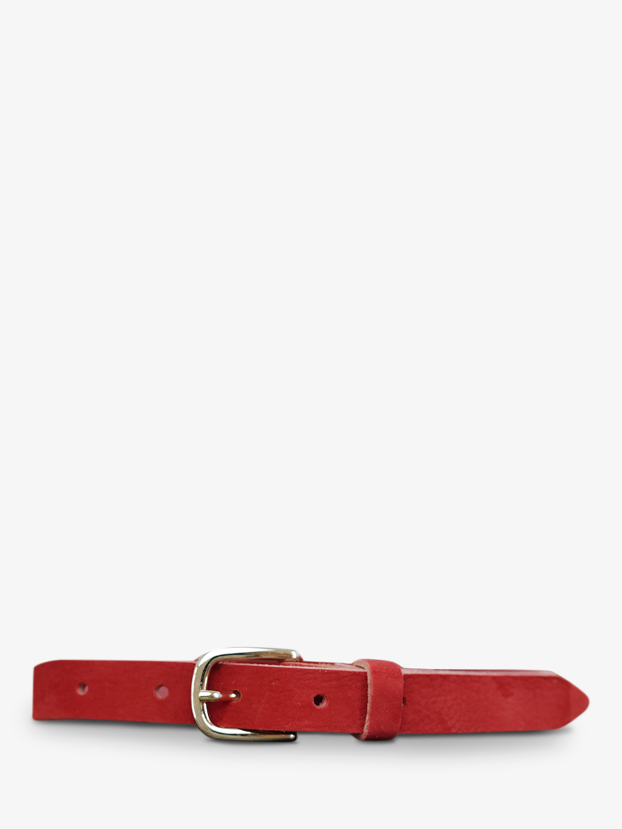 photo-vue-de-face-ceinture-en-cuir-pour-homme-et-femme-rouge-laceinture-magnifique-nubuck-20mm-rouge-carmin-paul-marius-cdv-20-n-r