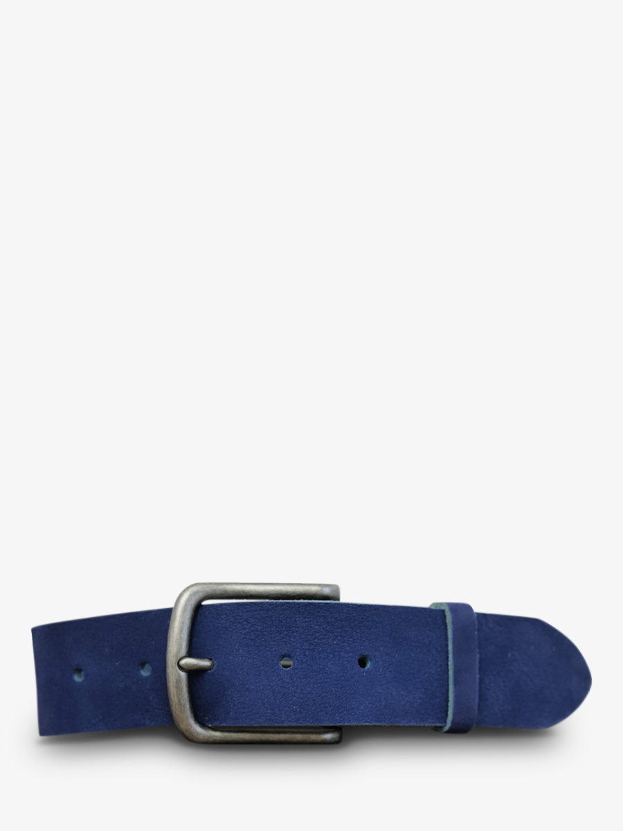 photo-vue-de-face-ceinture-en-cuir-pour-homme-et-femme-bleu-laceinture-magnifique-nubuck-40mm-bleu-electrique-paul-marius-cdv-40-n-eb