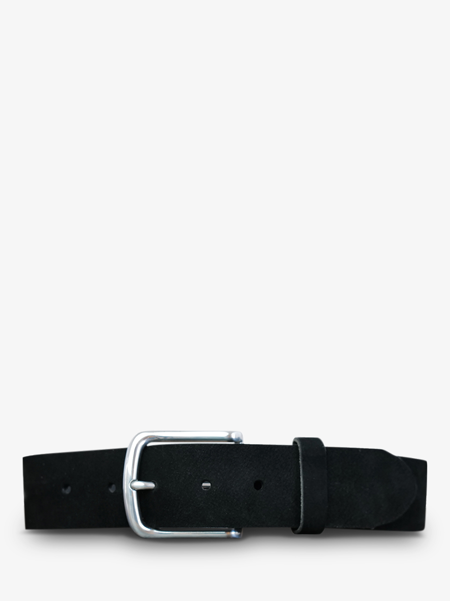 photo-vue-de-face-ceinture-en-cuir-pour-homme-et-femme-noir-laceinture-magnifique-nubuck-40mm-noir-paul-marius-cdv-40-n-b