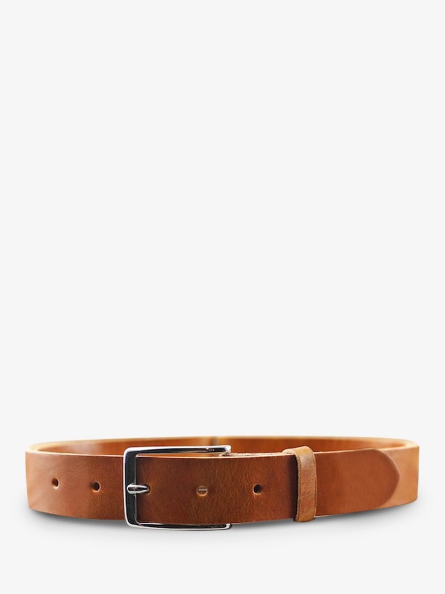 photo-vue-de-face-ceinture-en-cuir-pour-homme-et-femme-marron-laceinture-magnifique-30mm-cognac-paul-marius-cdv-30-l-co