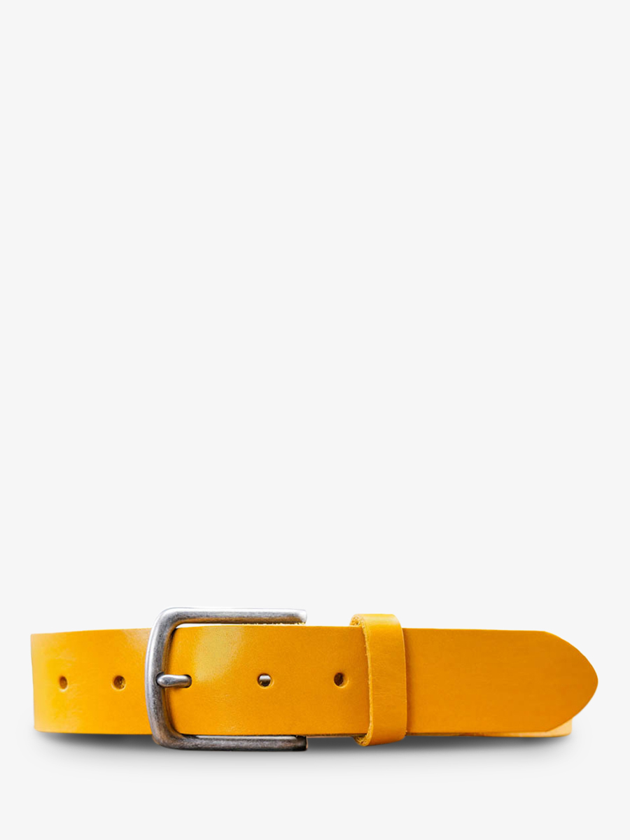 photo-vue-de-face-ceinture-en-cuir-pour-homme-et-femme-jaune-laceinture-magnifique-35mm-safran-paul-marius-cdv-35-l-y