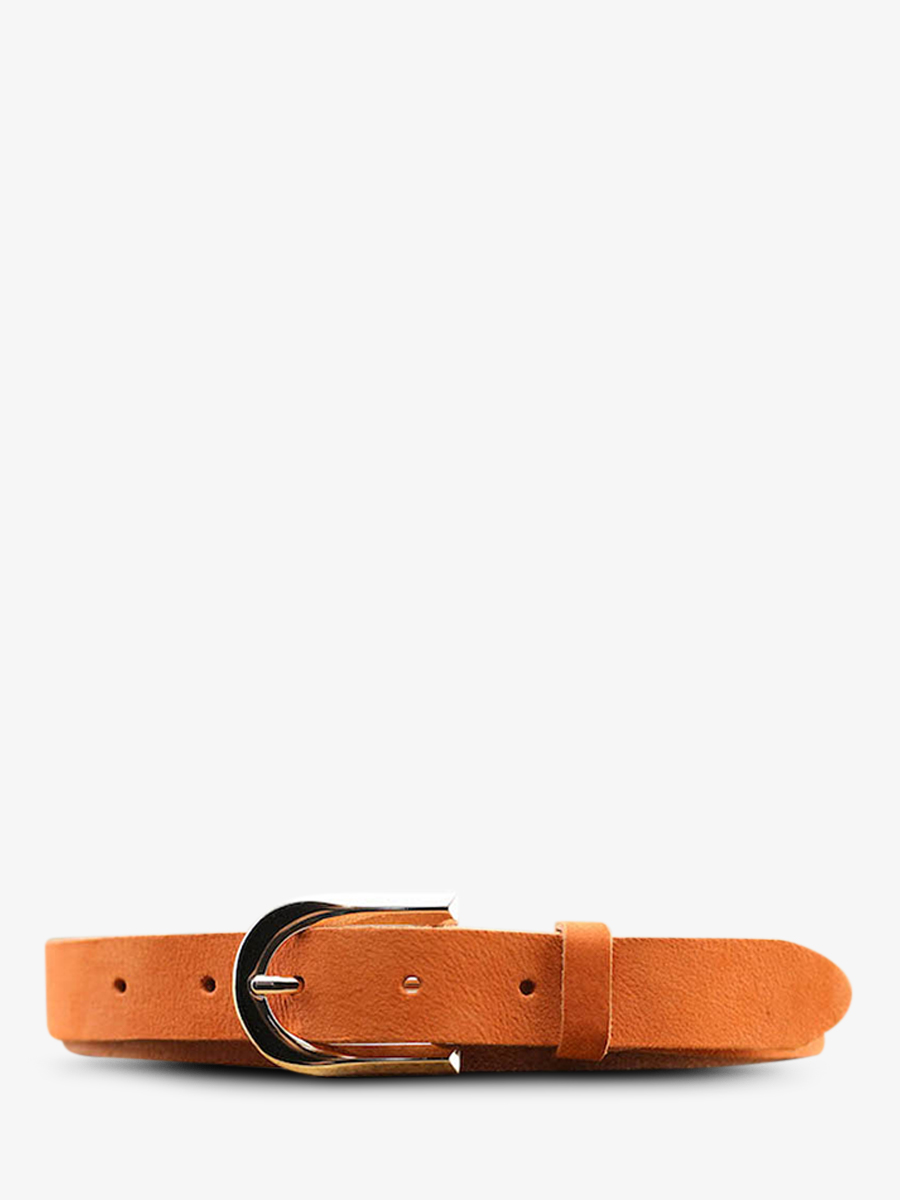 photo-vue-de-face-ceinture-en-cuir-pour-homme-et-femme-orange-laceinture-magnifique-nubuck-25mm-orange-paul-marius-cdv-25-n-o
