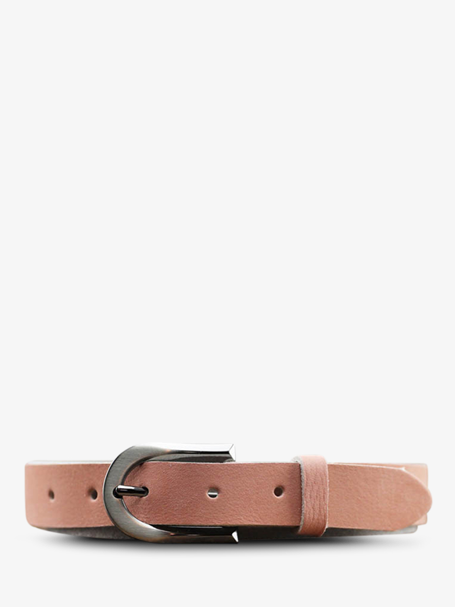 photo-vue-de-face-ceinture-en-cuir-pour-homme-et-femme-rose-laceinture-magnifique-nubuck-25mm-rose-poudre-paul-marius-cdv-25-n-pi