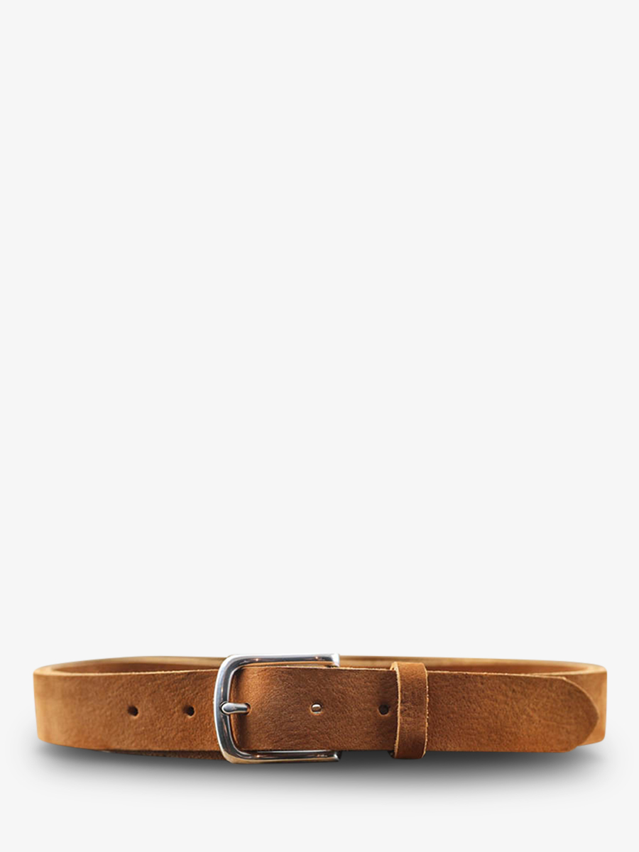 photo-vue-de-face-ceinture-en-cuir-pour-homme-et-femme-marron-laceinture-magnifique-nubuck-30mm-naturel-paul-marius-cdv-30-n-l
