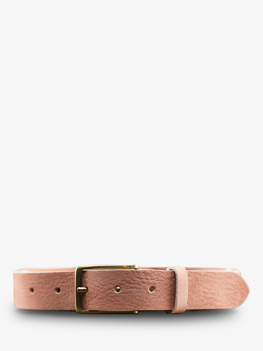 photo-vue-de-face-ceinture-en-cuir-pour-homme-et-femme-rose-laceinture-magnifique-nubuck-30mm-rose-poudre-paul-marius-cdv-30-n-pi