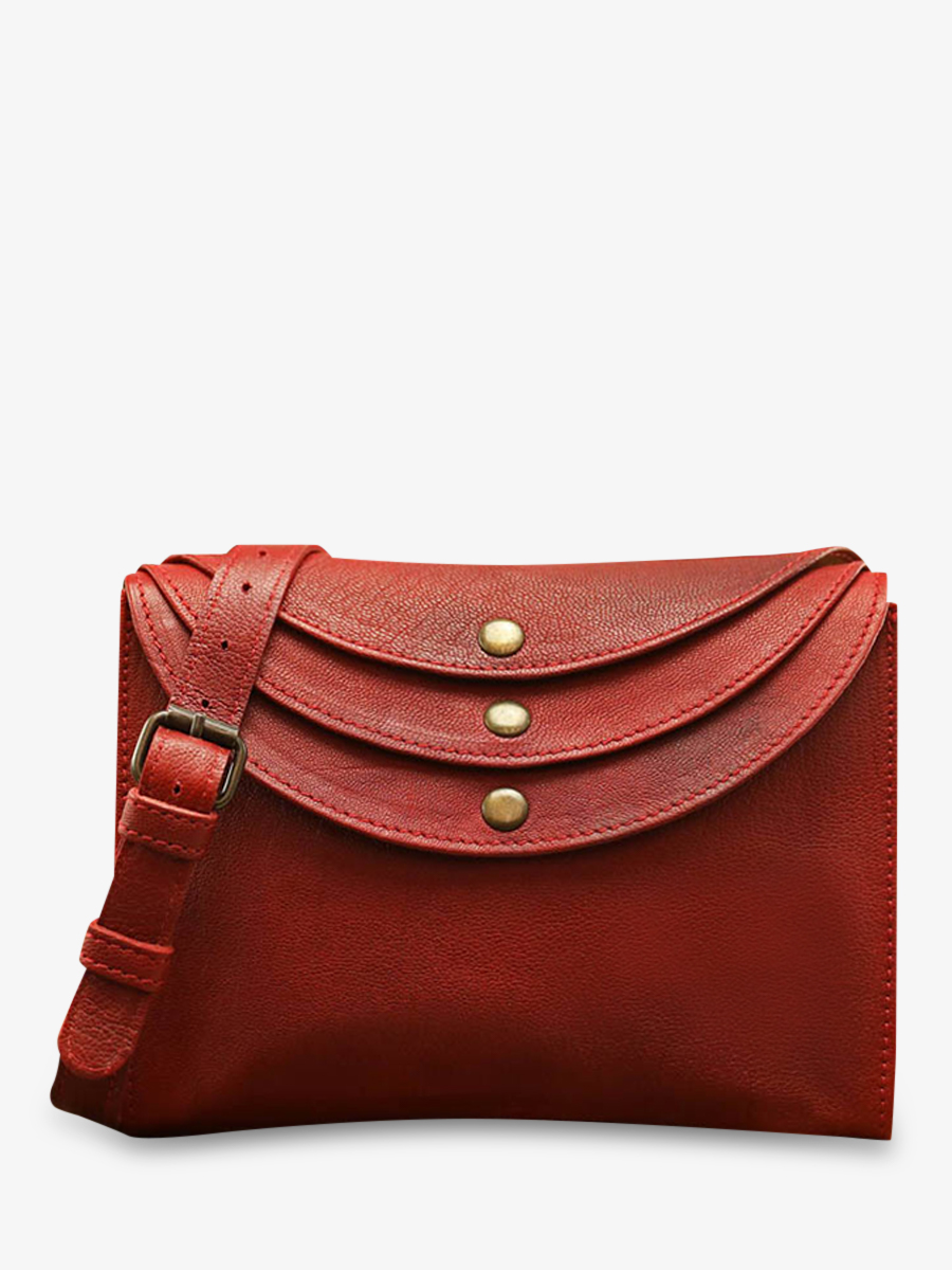 photo-vue-de-face-sac-bandouliere-cuir-femme-rouge-laminaudiere-rouge-huile-paul-marius-m301-or