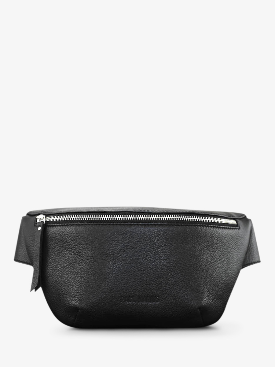 photo-vue-de-face-sac-banane-en-cuir-noir-labanane-noir-paul-marius-m503-b