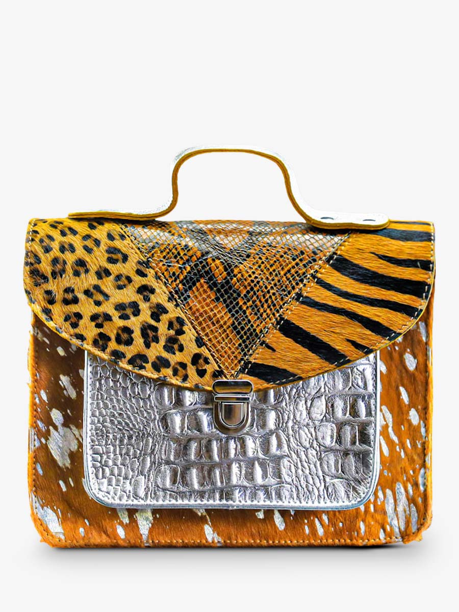 photo-vue-de-face-sac-bandouliere-cuir-femme-jaune-argente-mademoiselle-george-chimere-safran-argente-paul-marius-w05-ch-y-s