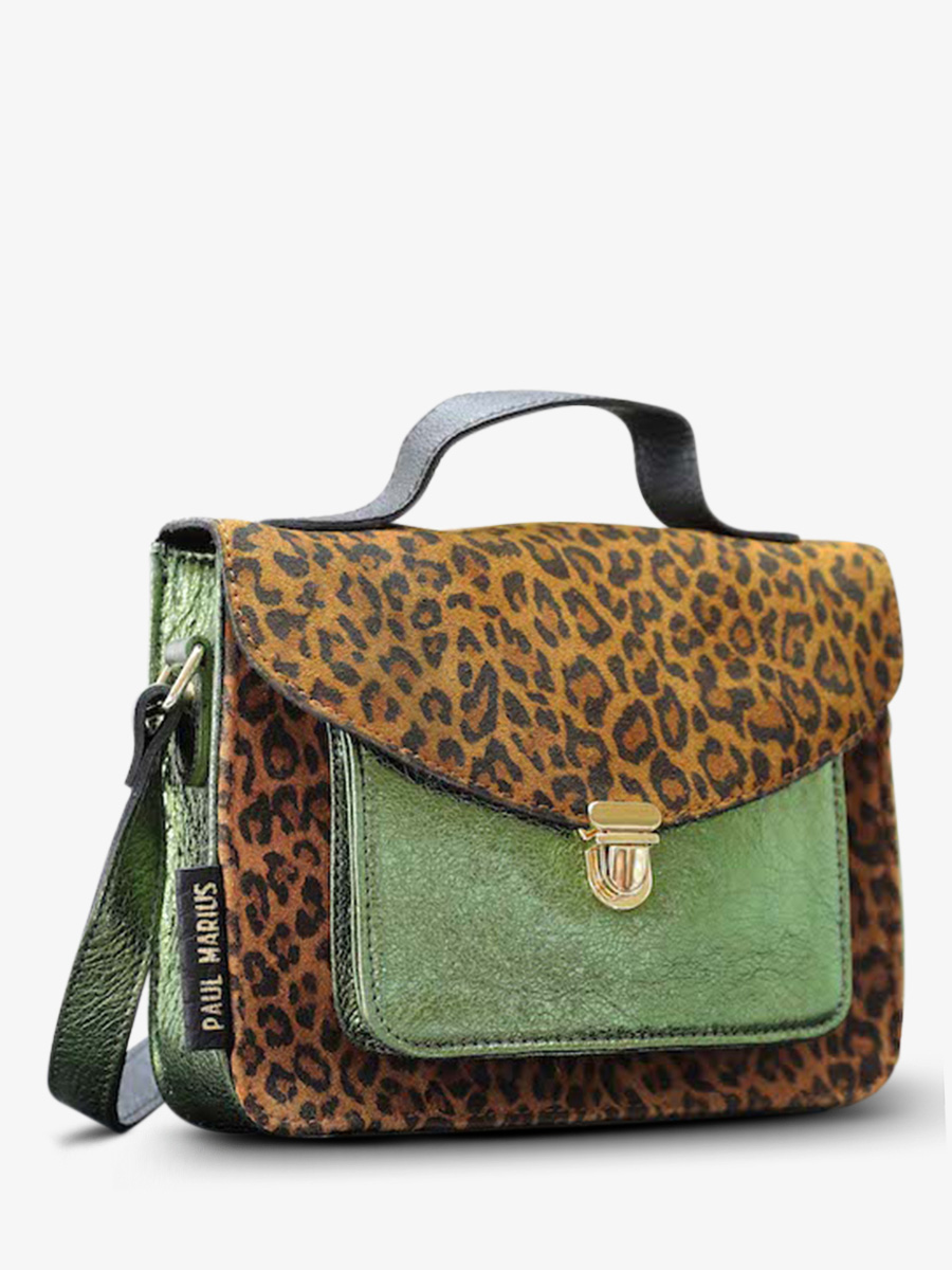 photo-vue-de-cote-sac-bandouliere-cuir-femme-marron-vert-mademoiselle-george-leopard-naturel-kaki-metallise-paul-marius-w05-lp-l-mcgr