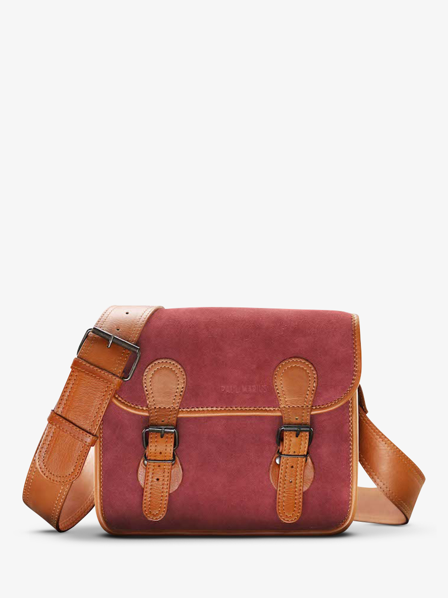 LaSacoche S Pampa Naturel / Raisin - sac bandoulière cuir femme Marron, Violet | PAUL MARIUS