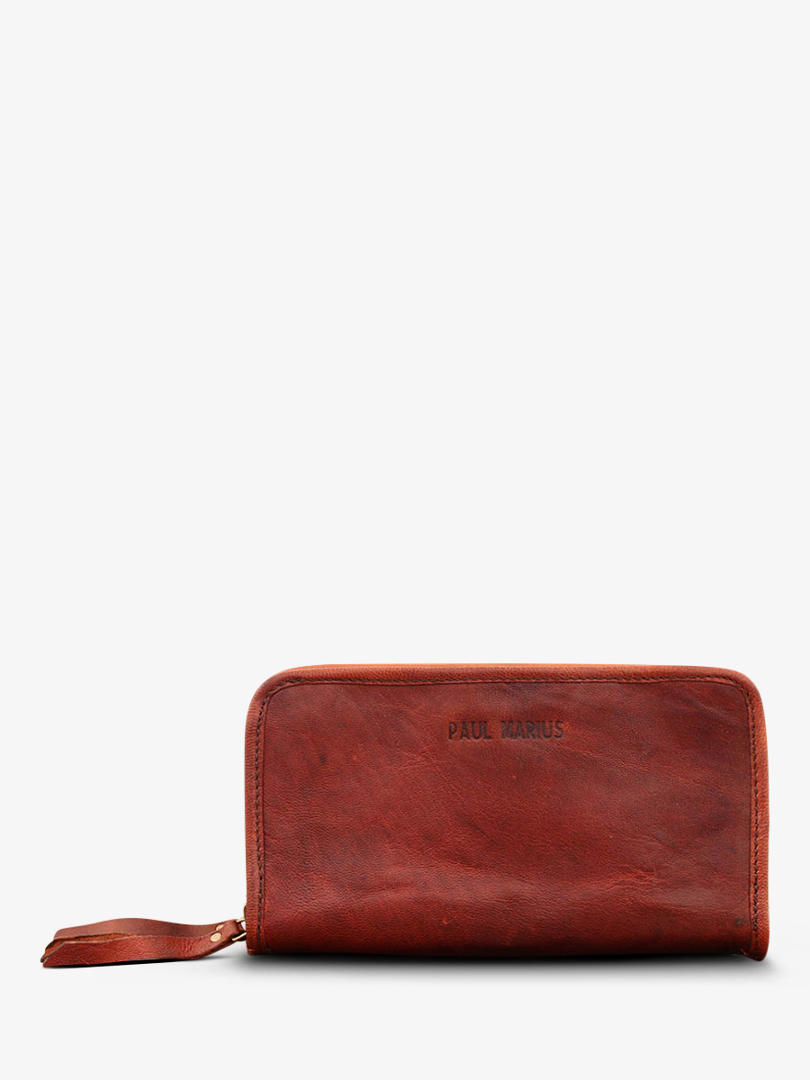 MonCompagnon Marron Huile portefeuille cuir femme Marron PAUL MARIUS