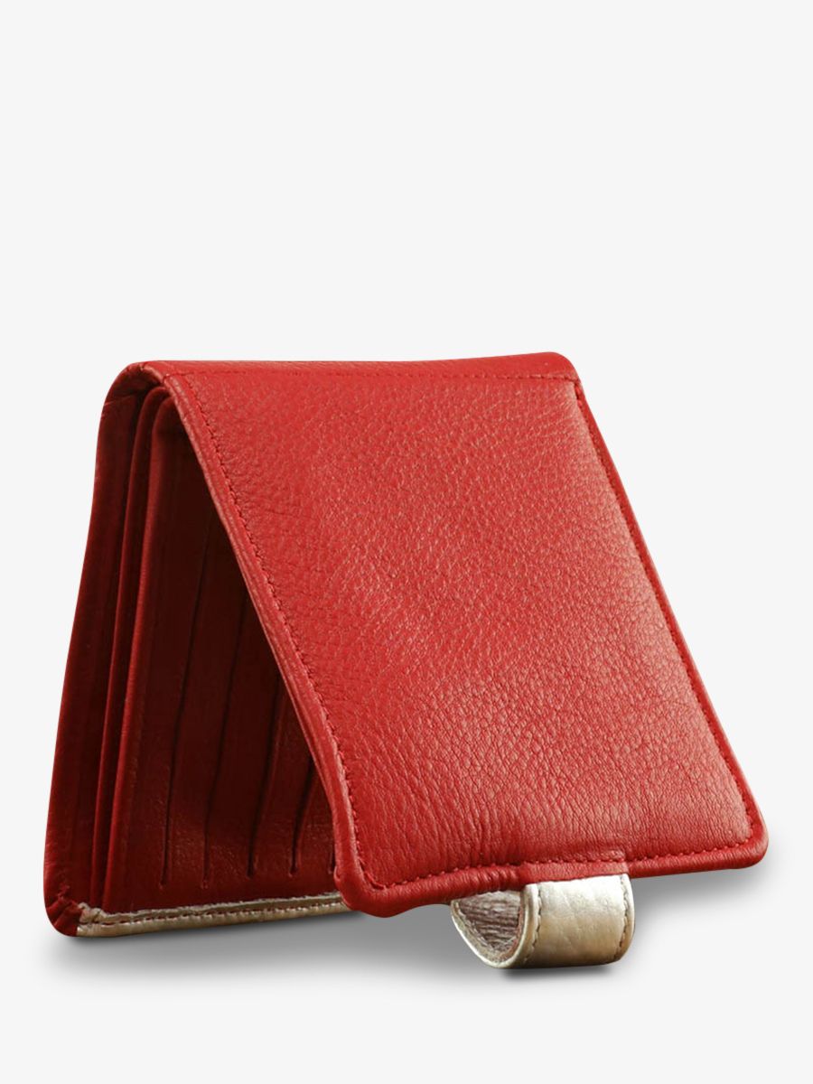 photo-vue-de-cote-portefeuille-cuir-femme-rouge-argente-leportefeuille-louise-rouge-argente-paul-marius-m30-r-s