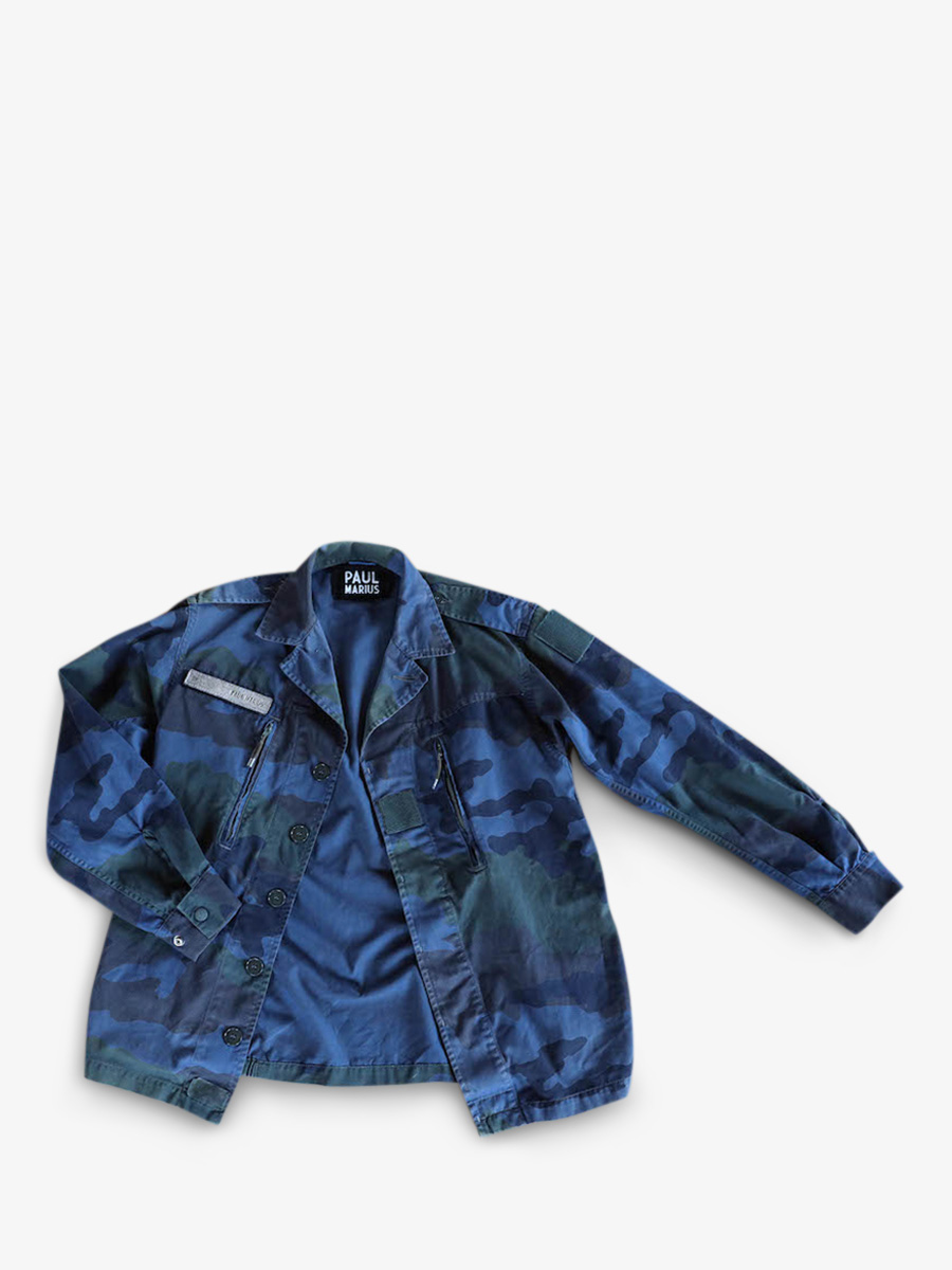 LaVeste Militaire Ceruleen veste militaire coton Bleu PAUL MARIUS