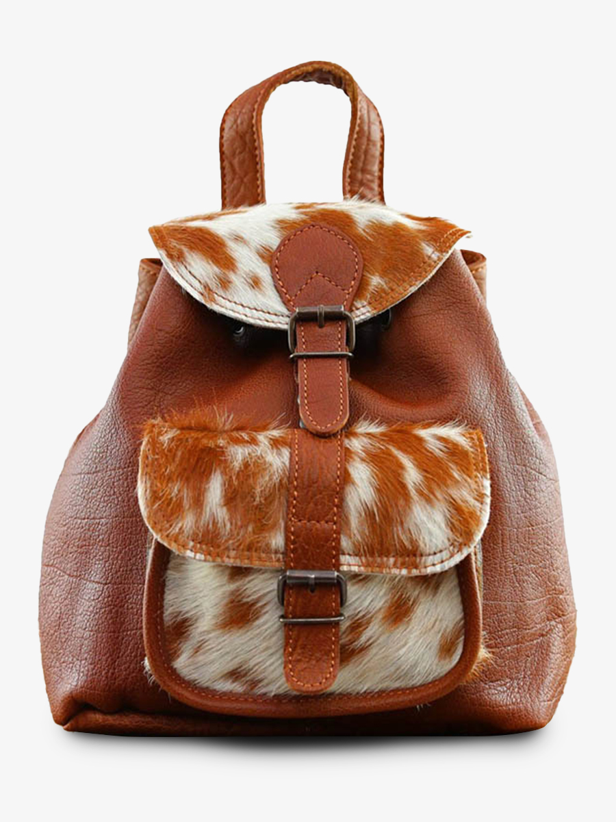 photo-vue-de-face-sac-a-dos-cuir-femme-marron-lebaroudeur-poilu-naturel-paul-marius-m40-ho