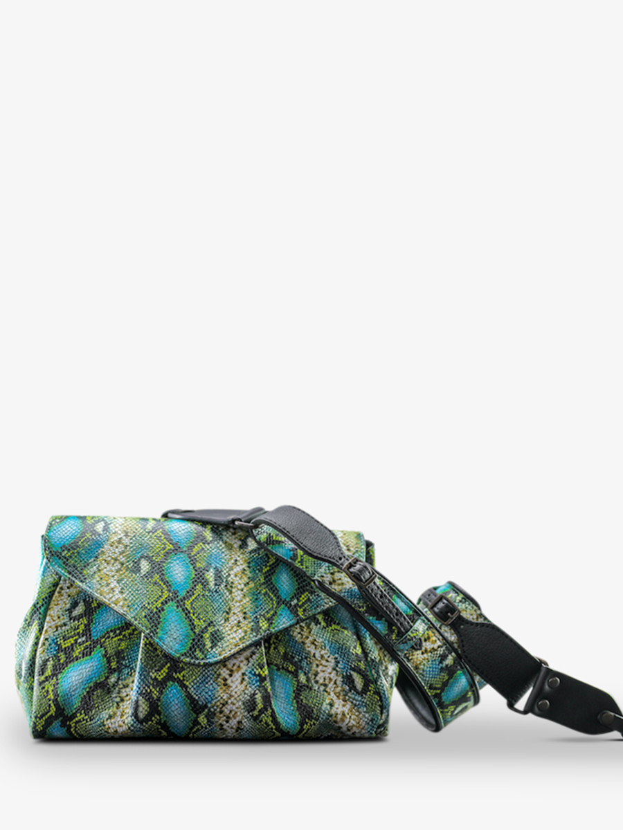 photo-vue-de-face-sac-bandouliere-cuir-paulmarius-bleu-vert-suzon-m-python-agate-paul-marius-w25m-p-aq