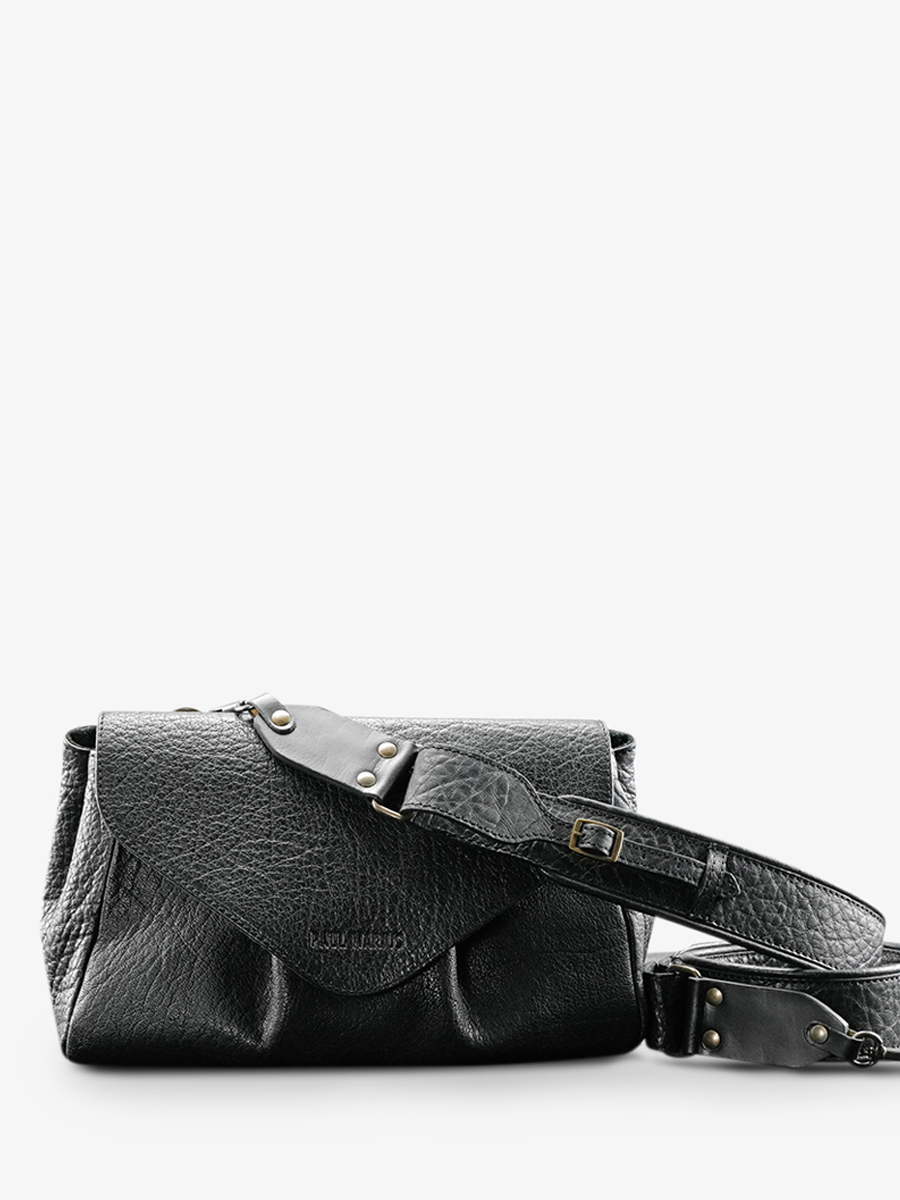 Suzon M Noir - sac bandouliere cuir paulmarius Noir | PAUL MARIUS