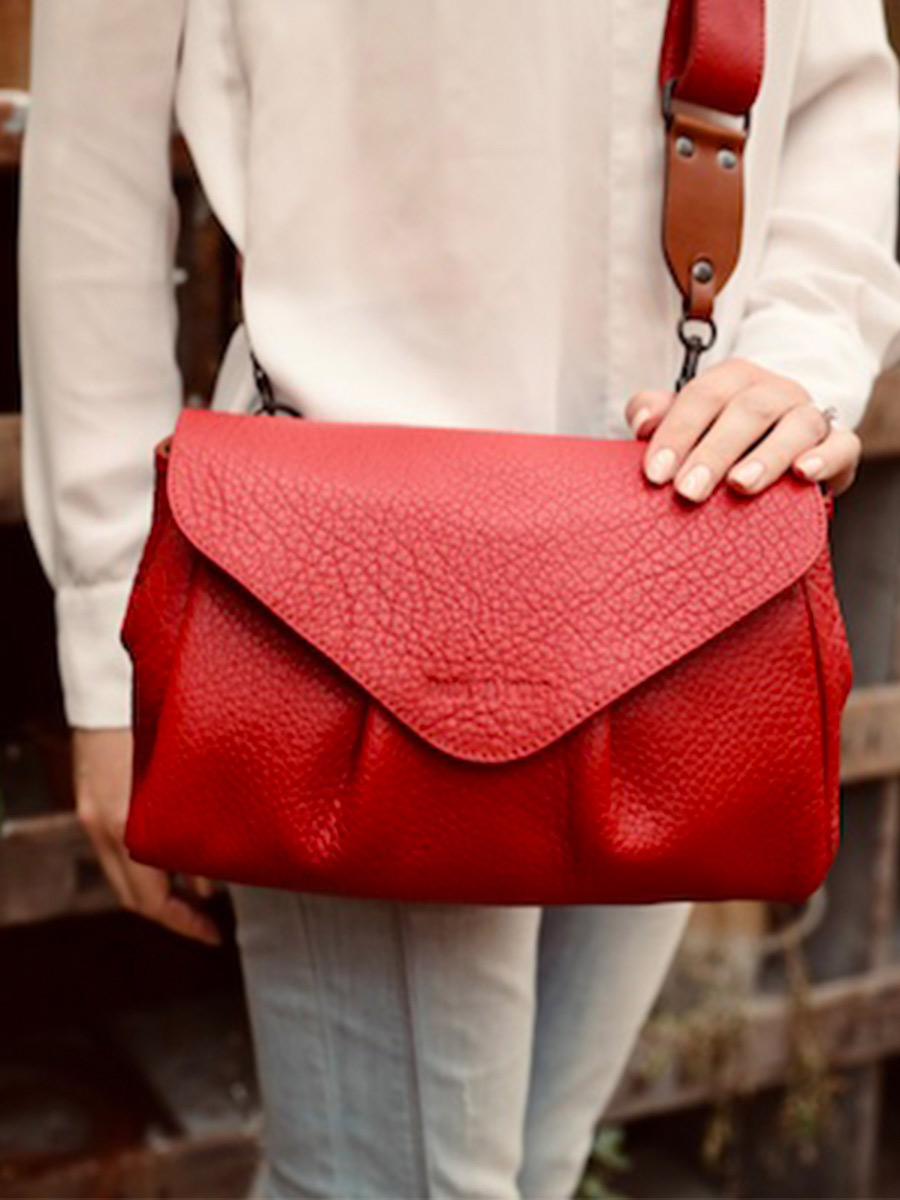 Sac en cuir rouge femme top
