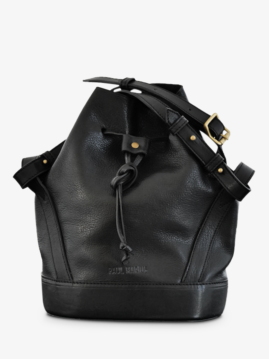 Sac seau online cuir noir