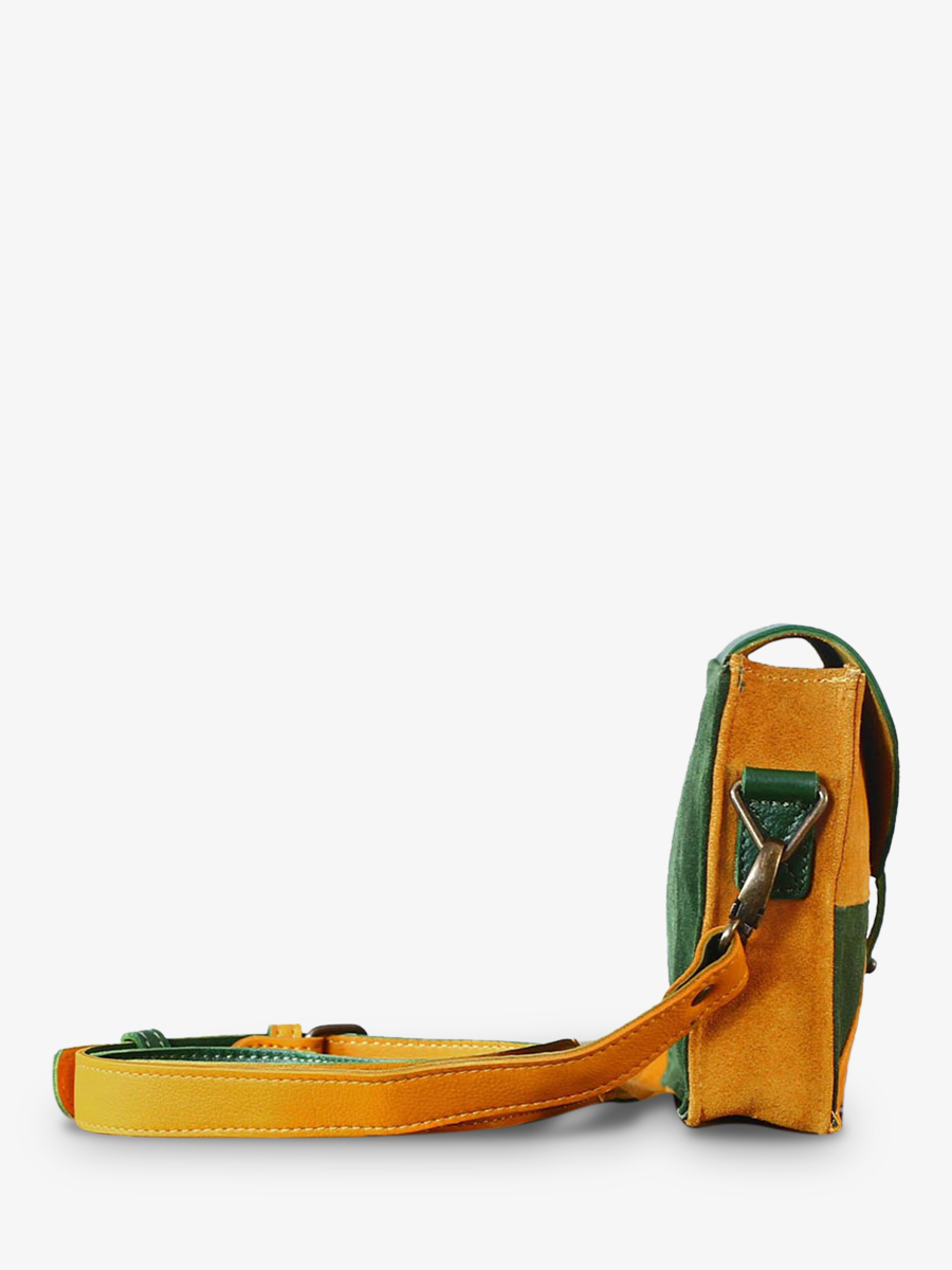 photo-vue-de-cote-sac-bandouliere-cuir-femme-kaki-jaune-lepapillon-kaki-safran-paul-marius-w09-k-y