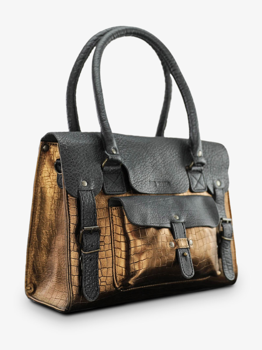 photo-vue-de-cote-sac-bandouliere-cuir-femme-noir-lerive-gauche-m-alligator-noir-cuivre-paul-marius-w01m-a-b-c