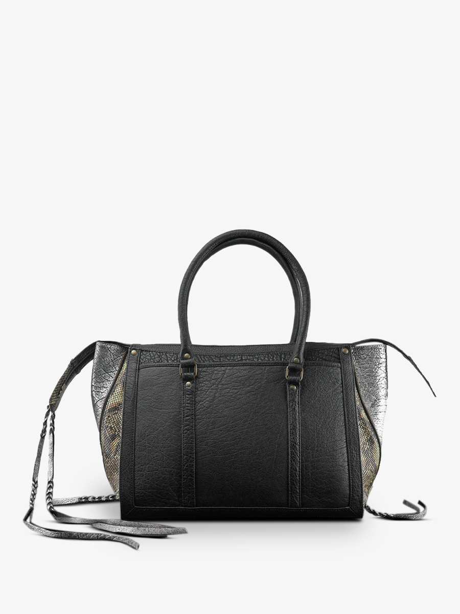 photo-vue-de-dos-sac-a-main-cuir-femme-argente-noir-lerive-droite-m-python-argente-noir-paul-marius-w19m-p-s-b