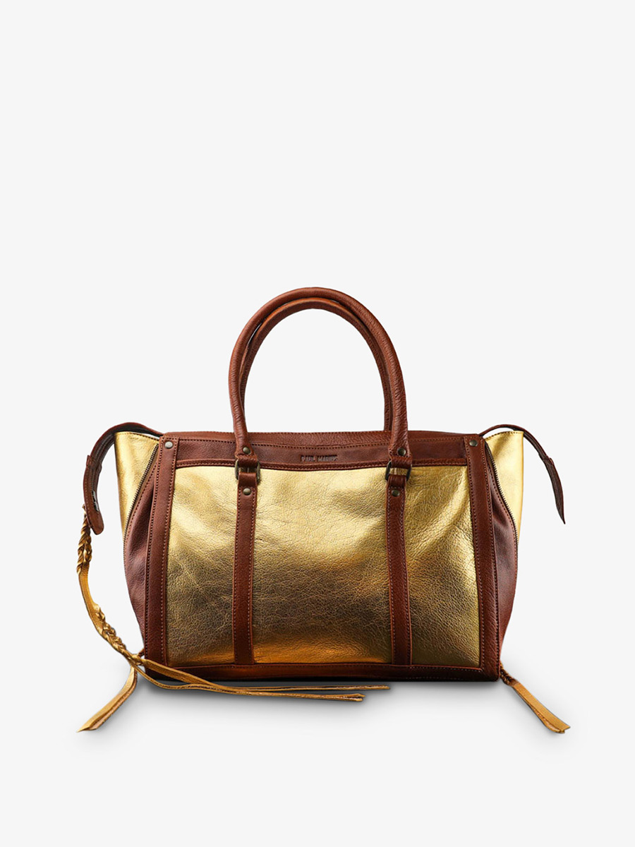 photo-vue-de-face-sac-a-main-cuir-femme-marron-dore-lerive-droite-m-naturel-dore-paul-marius-w19m-l-g