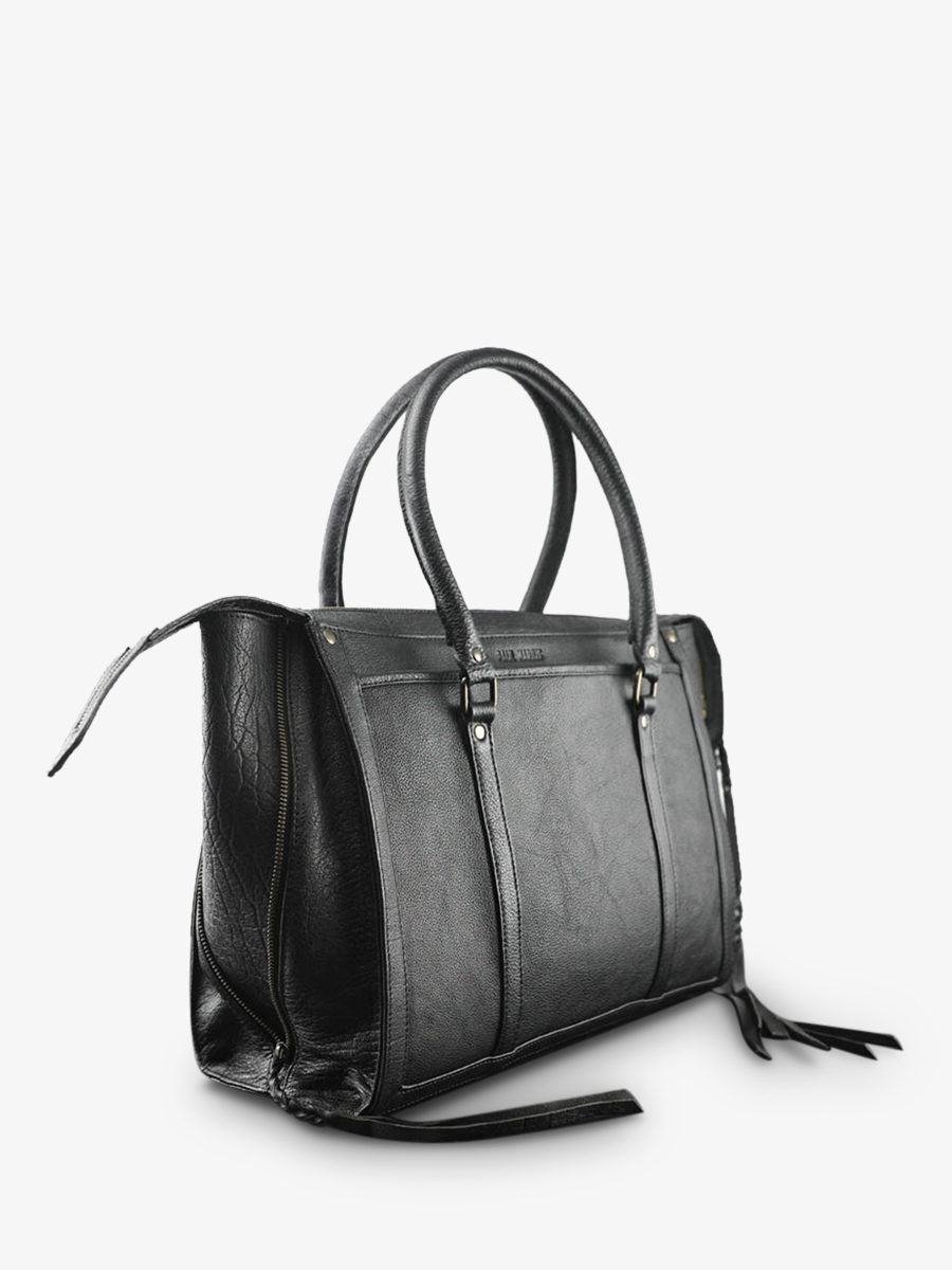 photo-vue-de-cote-sac-a-main-cuir-femme-noir-lerive-droite-m-noir-paul-marius-w19m-b