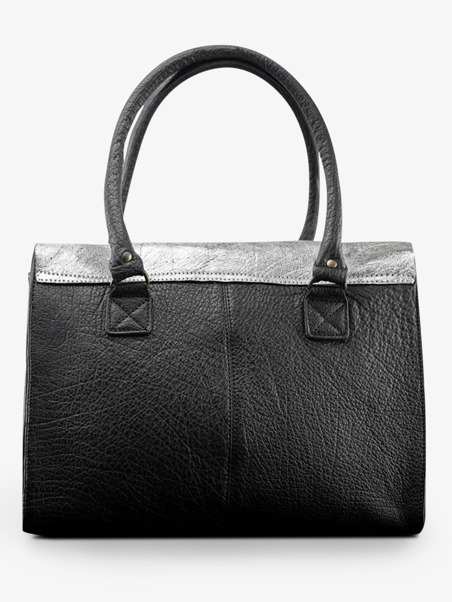 photo-vue-de-dos-sac-bandouliere-cuir-femme-argente-noir-lerive-gauche-m-argente-noir-paul-marius-w01m-s-b