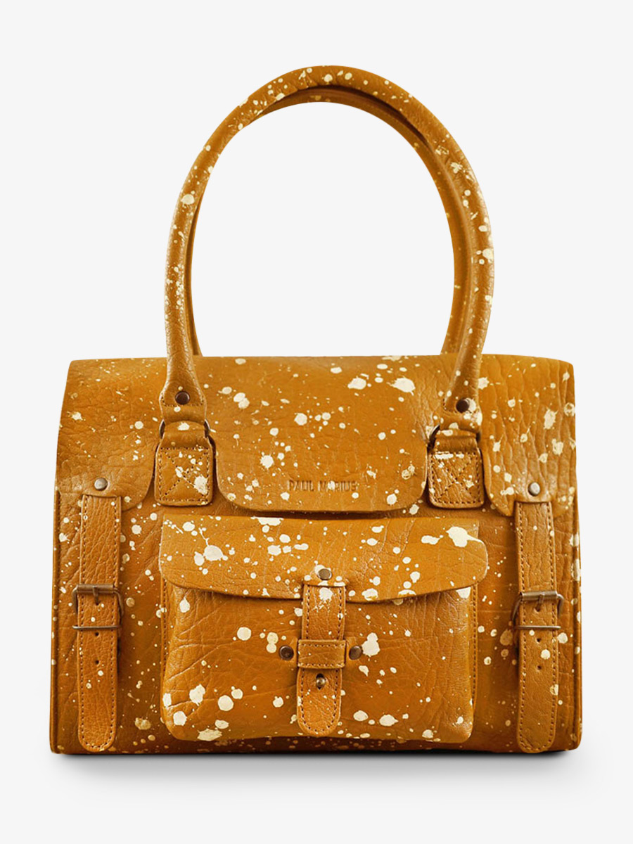 photo-vue-de-face-sac-bandouliere-cuir-femme-jaune-lerive-gauche-artiste-m-safran-paul-marius-w01m-a-y