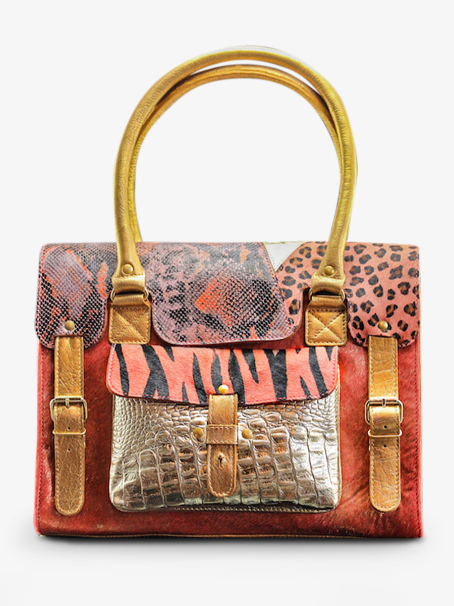 photo-vue-de-face-sac-bandouliere-cuir-femme-rose-dore-lerive-gauche-m-chimere-rose-dore-paul-marius-w01m-ch-pi-g