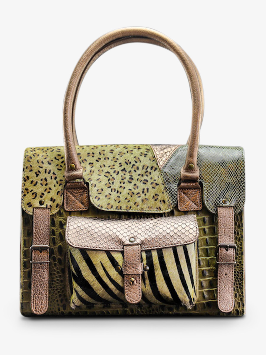 photo-vue-de-face-sac-bandouliere-cuir-femme-kaki-cuivre-lerive-gauche-m-chimere-kaki-cuivre-paul-marius-w01m-ch-k-c