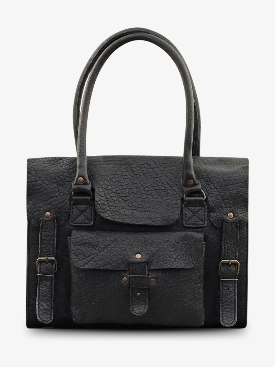 LeRive Gauche M Noir - sac bandoulière cuir femme Noir | PAUL MARIUS