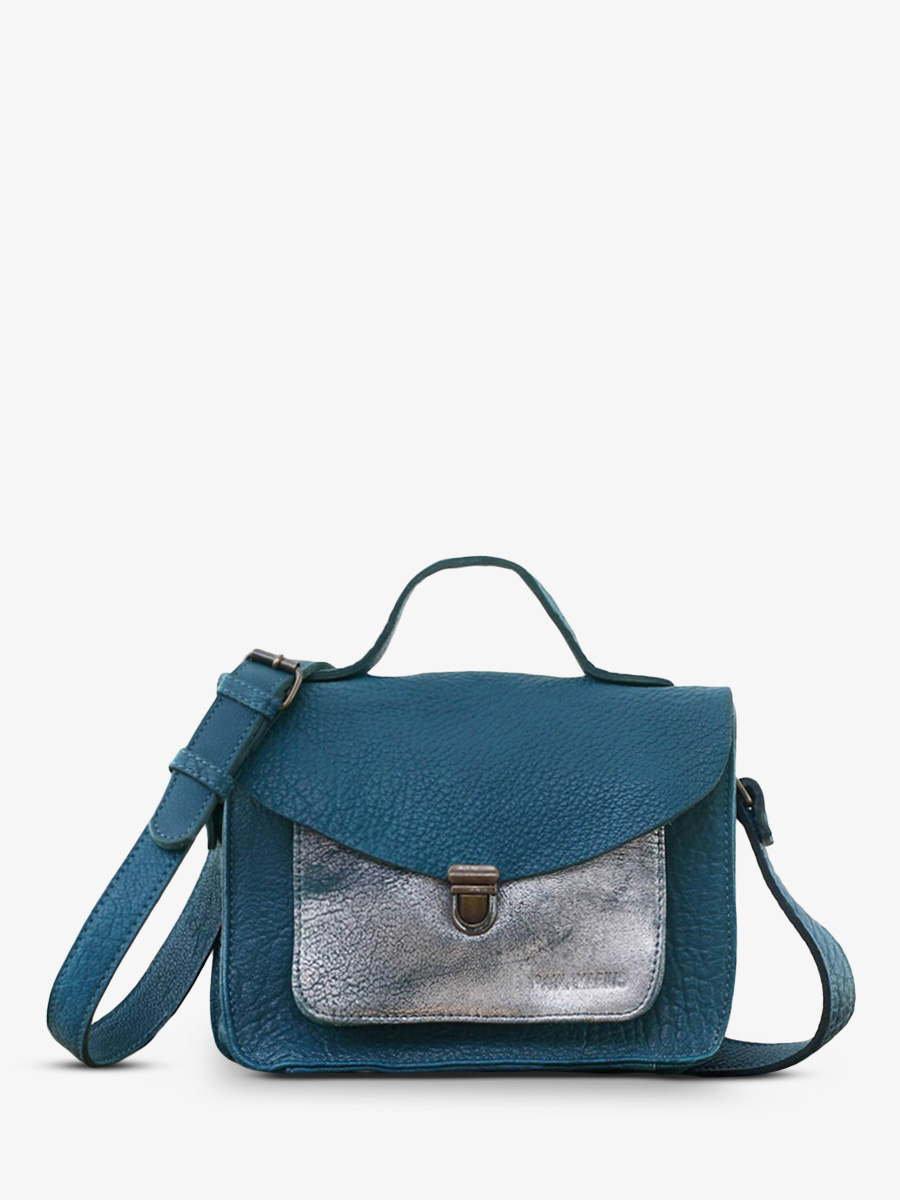 photo-vue-de-face-sac-bandouliere-cuir-femme-bleu-argente-mademoiselle-george-bleu-piscine-argente-paul-marius-w05-blu-s