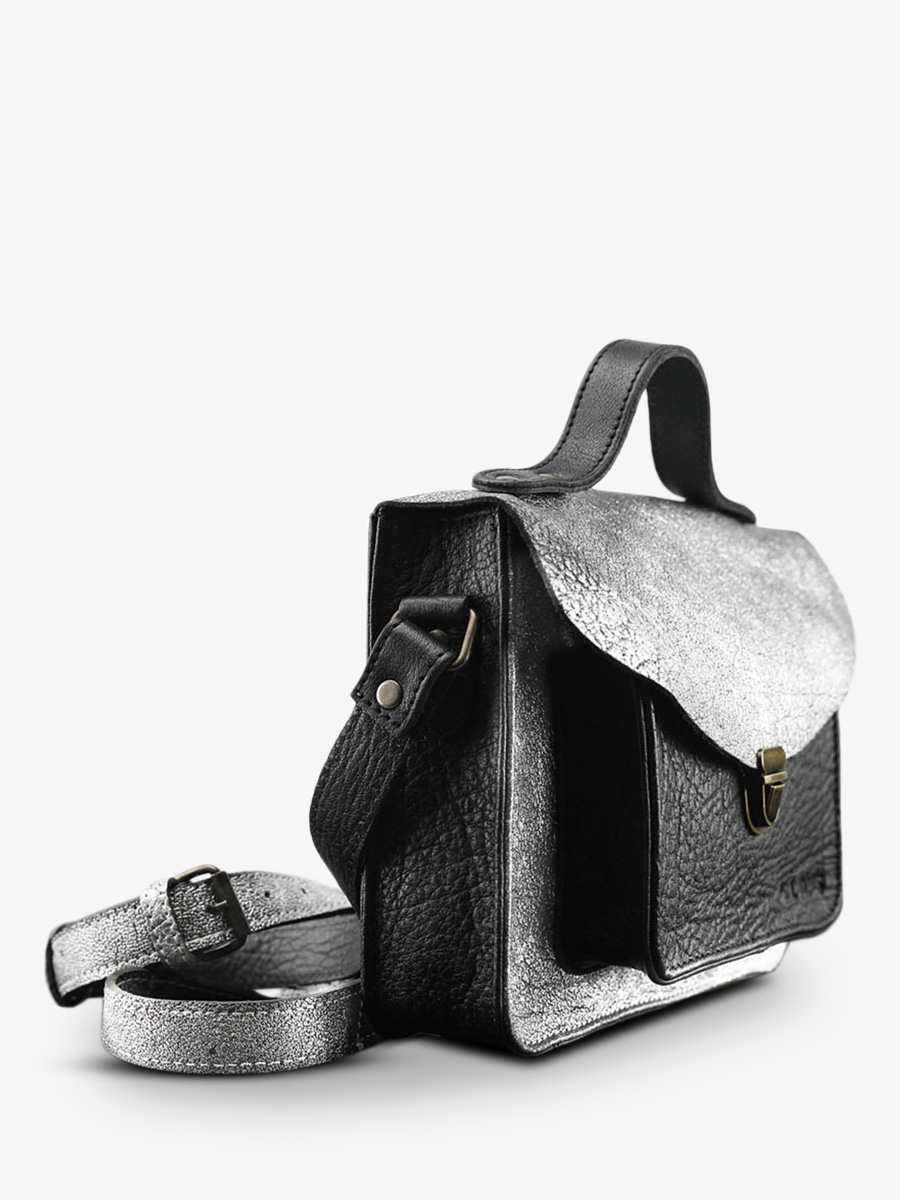 Mademoiselle George Argente Noir sac bandouliere cuir femme Argente Noir PAUL MARIUS