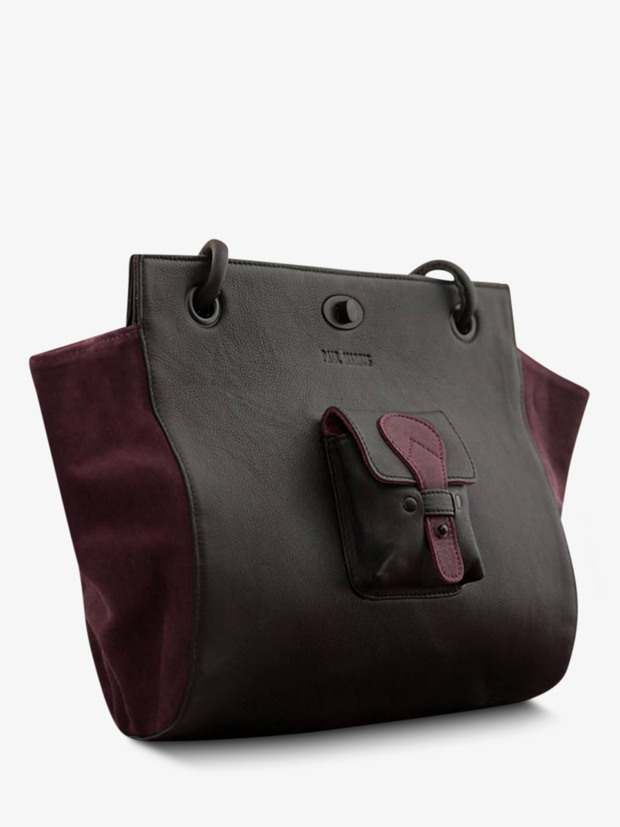 photo-vue-de-cote-sac-a-main-cuir-paulmarius-noir-madame-m-noir-prune-paul-marius-m48-b-p